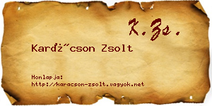 Karácson Zsolt névjegykártya
